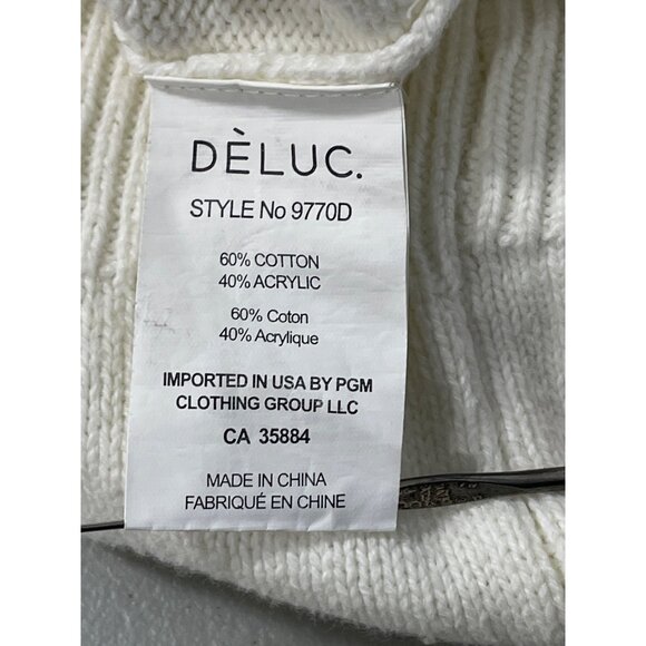 Dèluc Crop Top Size Large One Shoulder Sweater Off White Knit Minimalist Modern - Picture 5 of 7